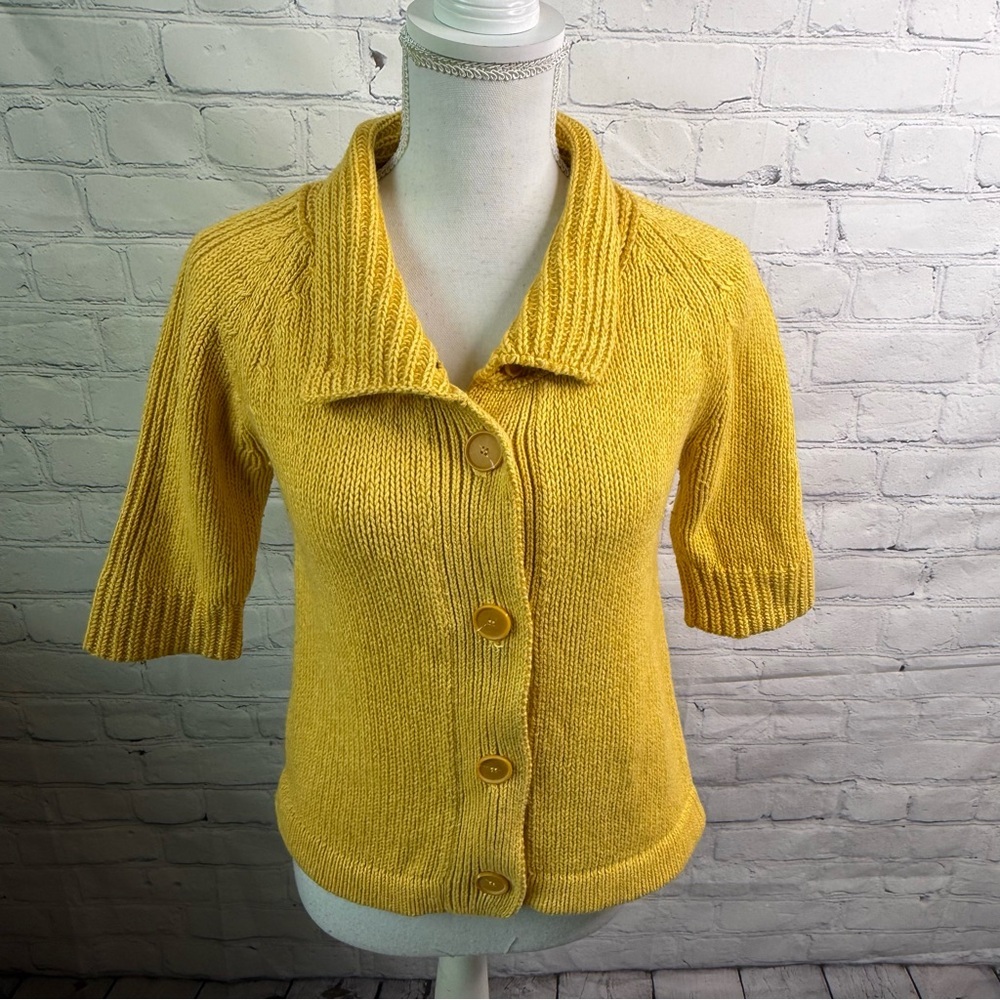 MEXX Yellow Short Sleeve Cardigan Small